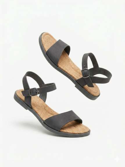 charcoal slate cork bed flats snk26